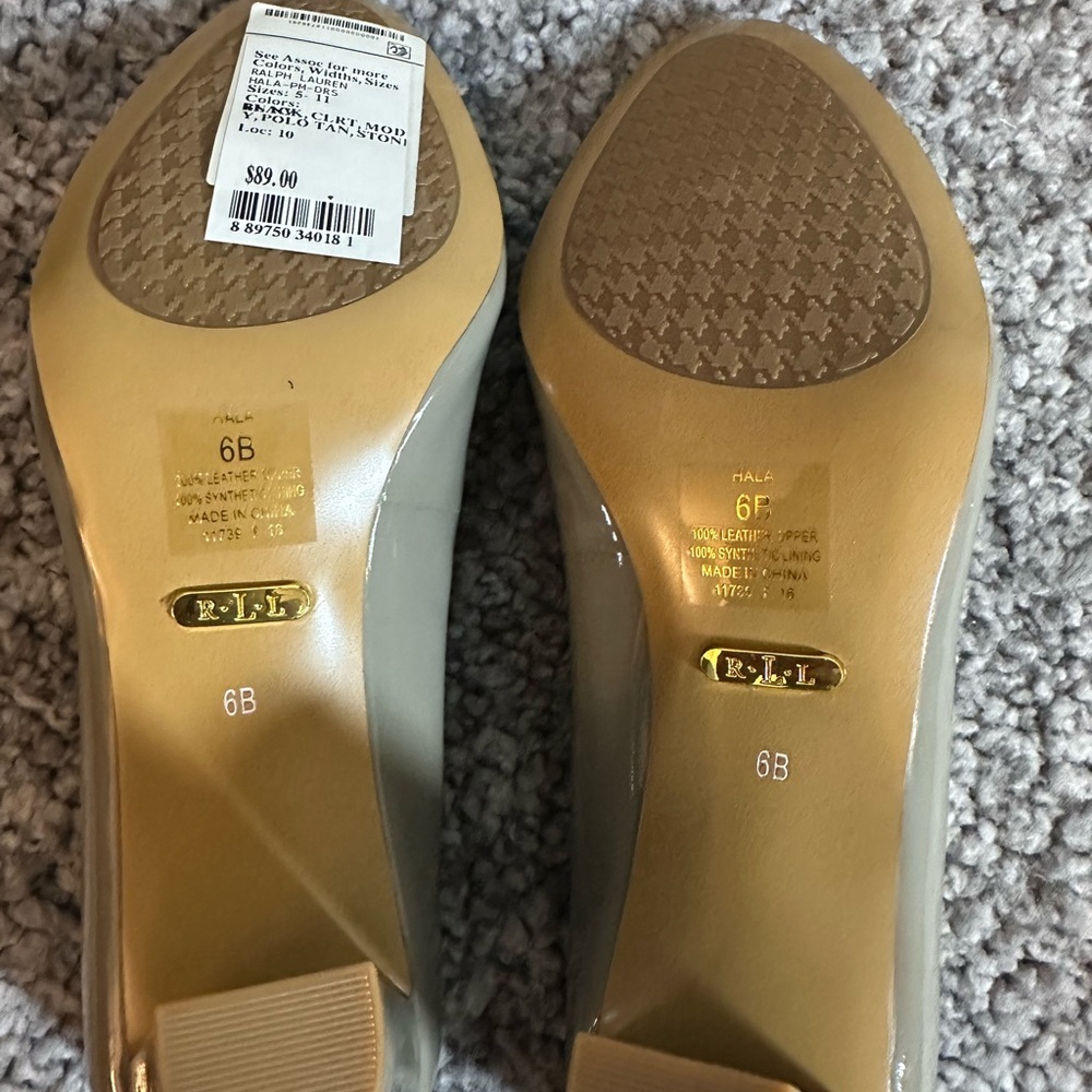 Lauren Ralph Lauren Beige Patent Leather Pumps Size 6 - Picture 9 of 10